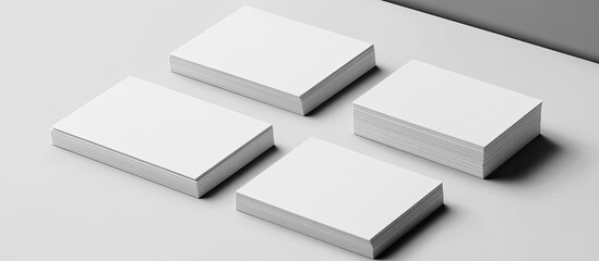 Four blank business cards mockup on a white background.