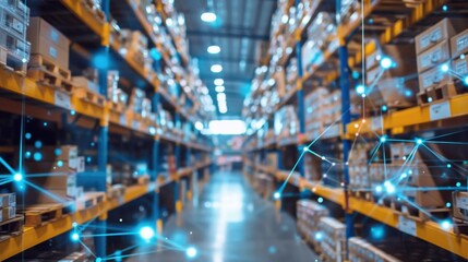 Fototapeta premium Blockchain for Transparency: Uses blockchain tech to accurately record and verify supply chain events, ensuring authenticity and minimizing fraud risk. 