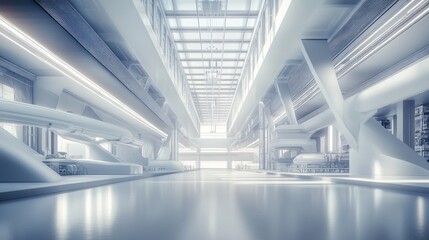 Fototapeta premium Futuristic Industrial Interior Design