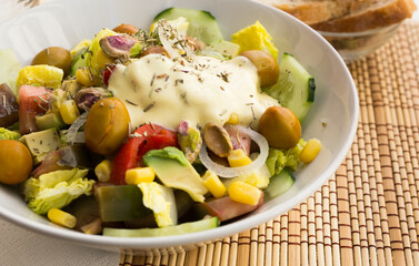 Fresh vegetarian healthy vegetable salad