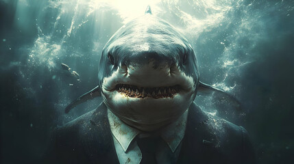 Shark in a Suit Digital Illustration