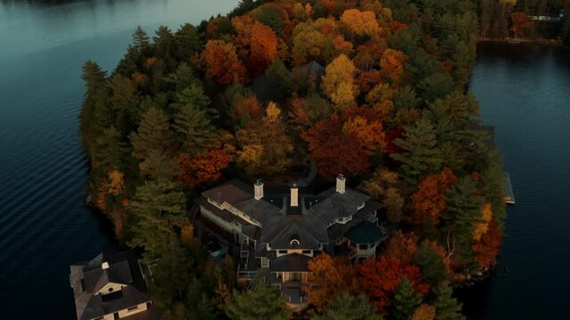 4K drone video of Muskoka, Ontario in the Fall.