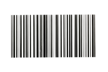 Barcode illustration, with vertical black lines of varying thickness arranged in a sequence. Its minimalist design symbolizes modern digital or retail environments, set against a transparent backgroun