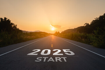 Happy new year 2025,2025 symbolizes the start of the new year. The letter start new year 2025 on...