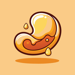 A cartoon illustration of a cashew nut, a popular snack and ingredient.