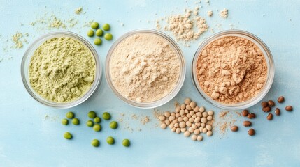 Diverse Protein Powders With Pea, Whey, and Soy Options