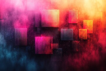 Naklejka premium Abstract background with colorful squares and smoke.