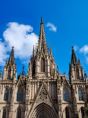 Metropolitan Cathedral Basilica of the Holy Cross and Saint Eulalia, Gothic Quarter, Barcelona, Catalonia, Spain