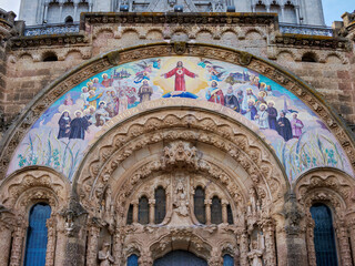 Obraz premium Temple Expiatori del Sagrat Cor, detailed view, Mount Tibidabo, Barcelona, Catalonia, Spain
