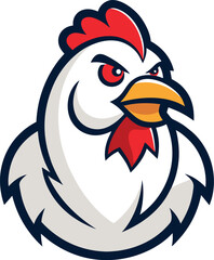 Mascot Chicken Logo Style Vector art illustration eps
