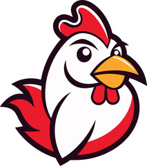 Mascot Chicken Logo Style Vector art illustration eps