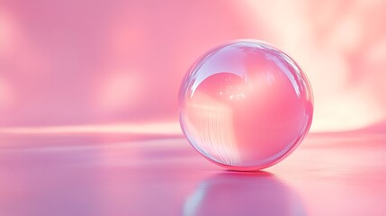 Smooth 3d rendered bubble on a gradient modern background with soft lighting