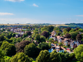 Obraz premium Townscape seen from the castle, Lewes, East Sussex, England, United Kingdom
