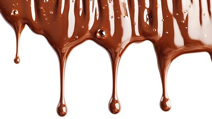 Dripping Melted Chocolate Isolated on White Background