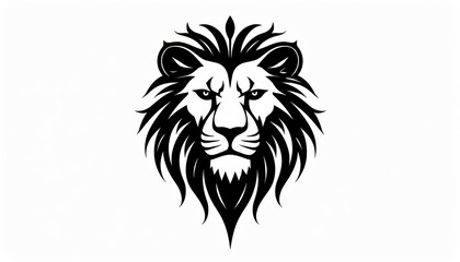 Bold lion head illustration with detailed mane on clean background