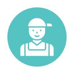 Tourist vector Gylph Circle Design icon. Winter Travelling Symbol on White background EPS 10 File