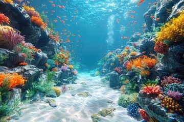 Naklejka premium Aerial view lagoon surrounded green islands and coral reefs sandbar