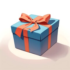 Obraz premium A gift box tied with a ribbon stands ready to surprise