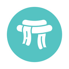 Scarf  vector Gylph Circle Design icon. Winter Travelling Symbol on White background EPS 10 File