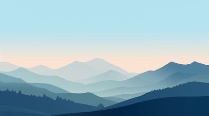 Obraz premium Tranquil Valley with Rolling Hills and Mountains