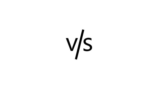 VS animation. Versus screen. The concept of battle, competition, confrontation concept, competition vs match game, martial battle vs