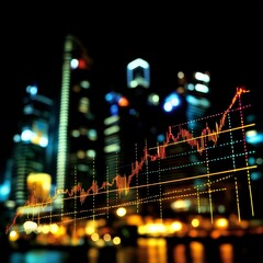 Obraz premium Financial Charts and Arrows Depicting Stock Market Growth