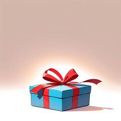 Obraz premium A gift box tied with a ribbon stands ready to surprise