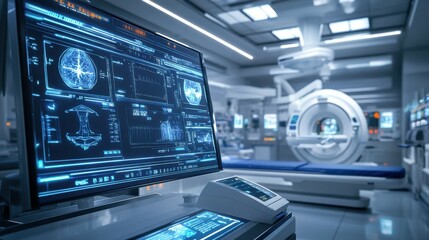 Obraz premium High-tech medical diagnostic equipment with real-time results.