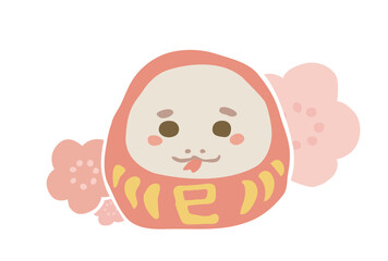 巳年年賀状かわいい白蛇のだるま