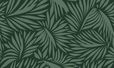 Vector Hand Drawn Abstract Leaves Seamless Pattern. Leaves Ornament. Trendy Contemporary Floral Design Perfect for Fabric, Prints, Social Media, Textile, Invitations, Branding Design.