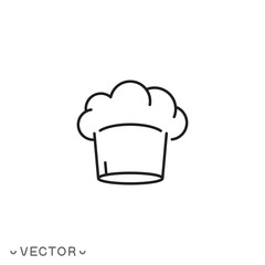 Chef hat icon, thin line symbol isolated on white background, editable stroke eps 10 vector illustration