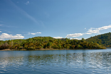Obraz premium Boat ride through the stunning Krka National Park, Croatia