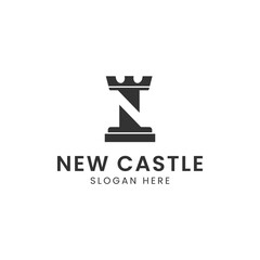 Initial Letter N Castle Logo Symbol Vector