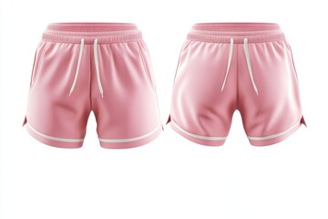 Pink sports shorts on white background