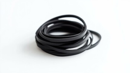 Naklejka premium Isolated black rubber band on white background