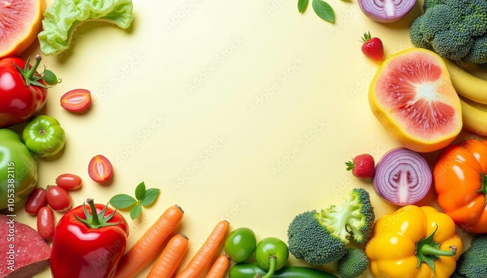 Wall mural fresh and vibrant produce ready for a healthy meal