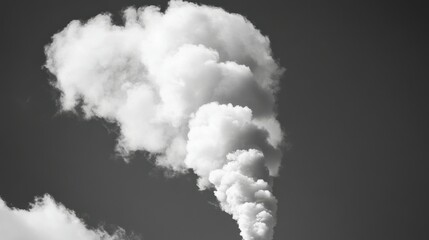 Fumes forming a cloud in the sky.