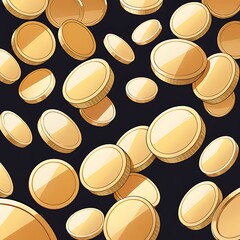 Gold coins with star symbol floating