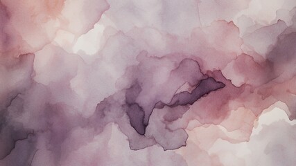 Mauve watercolor with colorful abstract design.