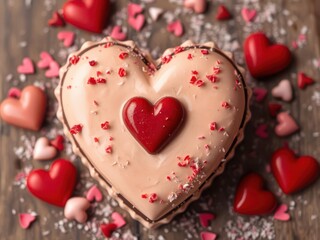 heart shaped cookies with chocolate
