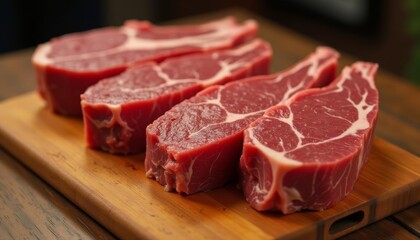 Fototapeta premium Deliciously marbled steak ready to be savored