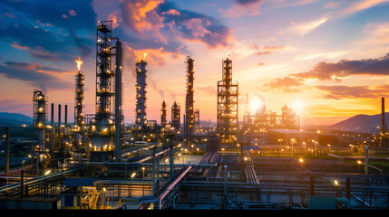 Naklejka premium Industry oil and gas factory, sustainable power saving energy management,