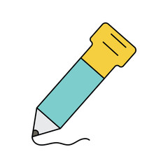 pencil color line icon with white background vector stock illustration