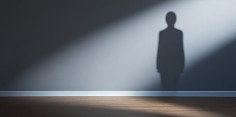 Obraz premium Subtle support figure in dim lighting, casting an air of mystery and intrigue in the shadows.