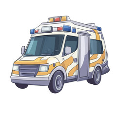Fototapeta premium ClipArt Ambulance cartoon modern style 