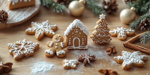 Christmas homemade gingerbread cookies