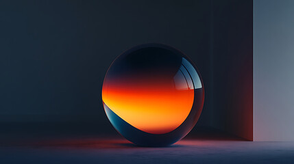 stunning glass orb with gradient effect, radiating vibrant colors