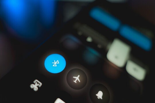 Bluetooth connection icon on smartphone screen