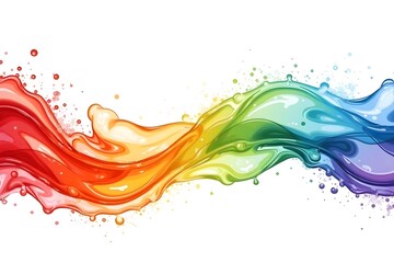 Fototapeta premium Summer background and banner with water, spray and waves in abstract shapes. Vibrant colors. Dynamic composition of flowing and natural shapes in the color spectrum. Vibrant abstract banner with movin