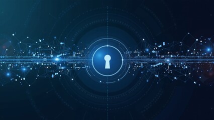 Fototapeta premium Digital Lock in a Secure Data Environment